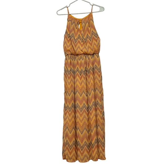 Multicolor Chevron Maxi Dress, Size MP - Picture 3 of 3